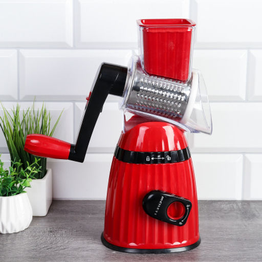 Овощерезка роторная с 3 насадками / R-190 /уп 24/ Красная/ ПРОМО АКЦИЯ - ГалеонТрейд фото 3