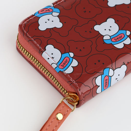 Кошелёк на молнии, коричневый