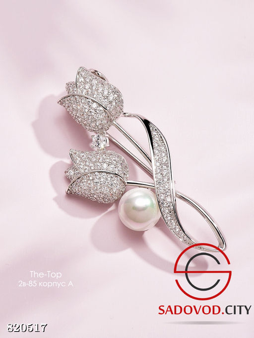 Брошь розочка на булавке