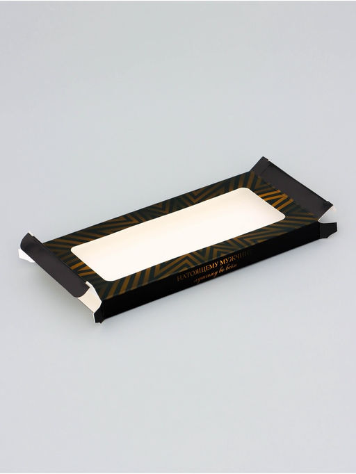 Цена за 5 шт. Подарочная коробка под плитку шоколада, с окном, Настоящему мужчине, 17.1?8?1.4 см