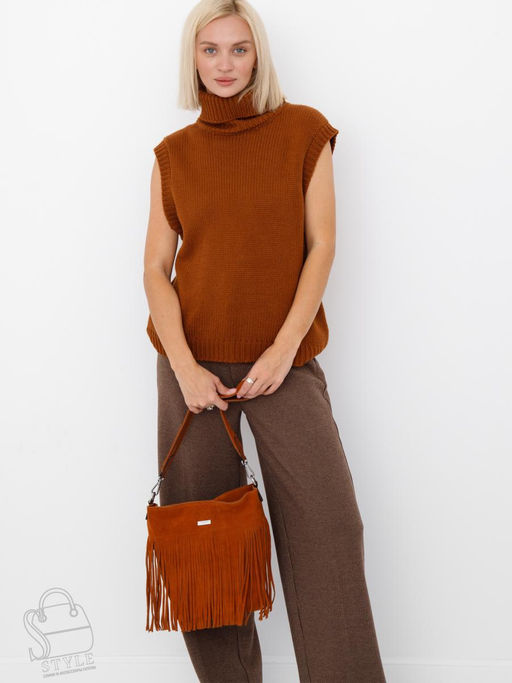 Сумка женская кожаная 91163MSS brown Velina Fabbiano-Safenta