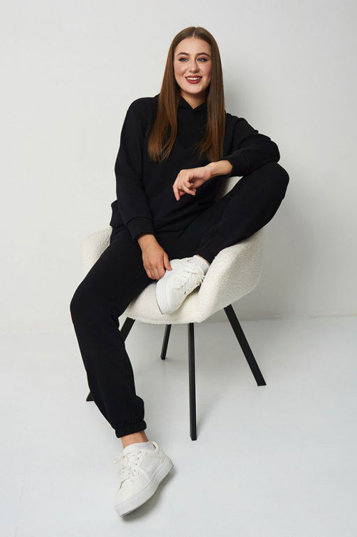 Арт. 2907 Костюм женский с начесом 44-52 (5 шт) Цвет:верх-черный,низ-черный - Калинка фото 13