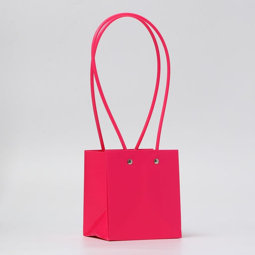 Цена за 10 шт. Сумка для цветов, квадратная, малиновая, влагостойкая, 13×12×12 см