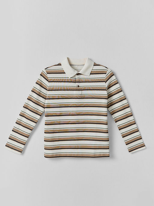 Поло для мальчиков в бежевую полоску - Mark formelle фото 5