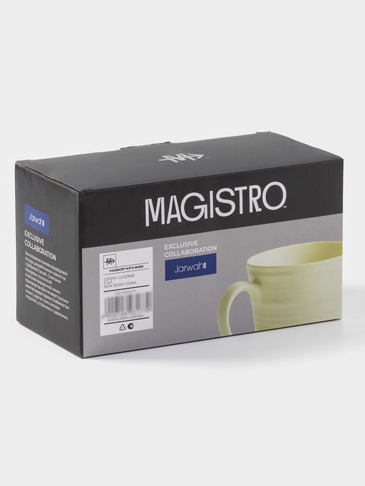 Набор кружек Magistro Jarwah Lugerne, 390 мл, 12.5×9.2×10.7 см, 2 шт., фарфор, молочный