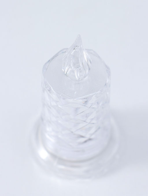 Цена за 4 шт. Светодиодная свеча LED - ночник RISALUX «С подтёками, грани», 3×LR41, прозрачный, 3.5×3.5×7 см