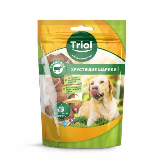 Triol Лакомство для собак Хрустящие шарики из говядины, 70г 10171151