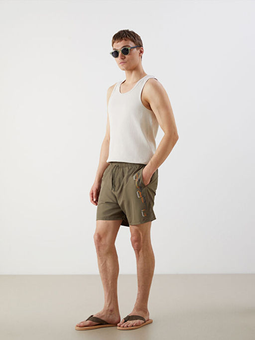 K?sa Boy Bask?l? Erkek Deniz ?ortu