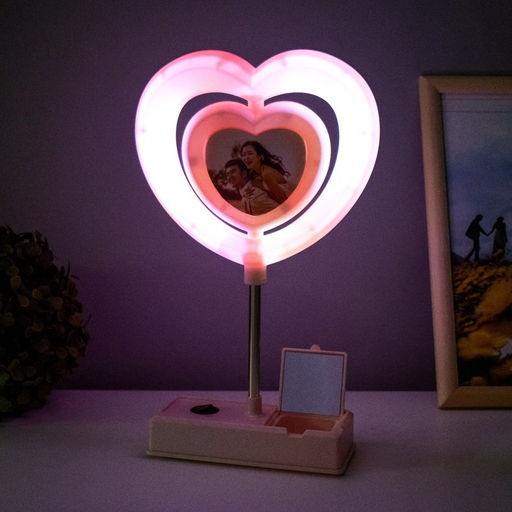 Ночник «Сердце» с фоторамкой LED USB АКБ МИКС 7×15.5×30 см RISALUX