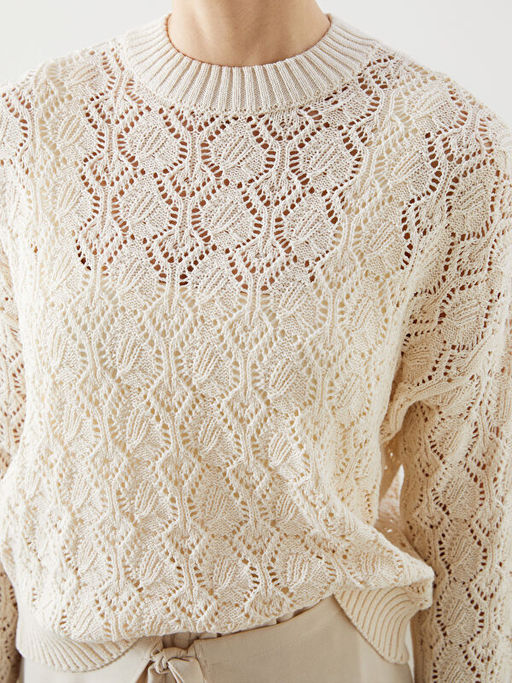 Bisiklet Yaka Ajurlu Kad?n Triko Kazak