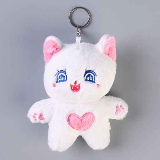 Мягкая игрушка Кот с сердцем на брелоке, 14 см, цвет МИКС - Simaland фото 2