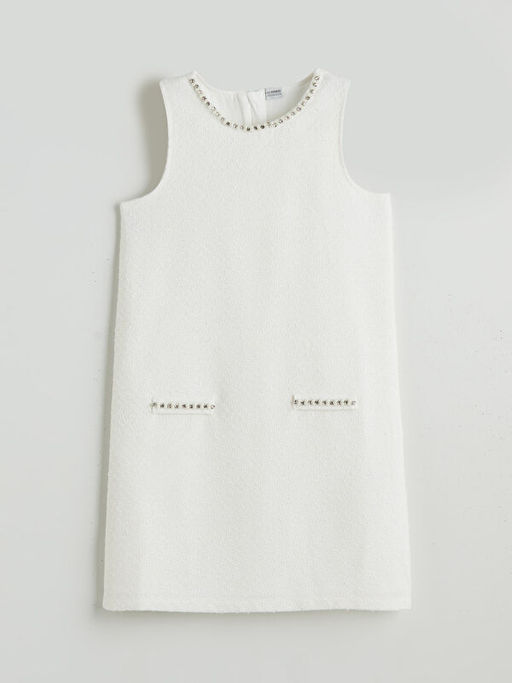 Bisiklet Yaka Ta?l? K?z ?ocuk T?vit Elbise