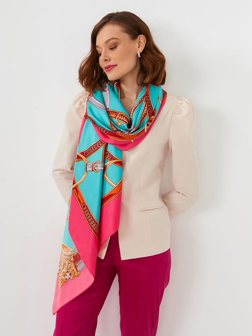 Большой, мягкий, тонкий и очень нежный двусторонний платок с рисунком. - Tantino фото 11