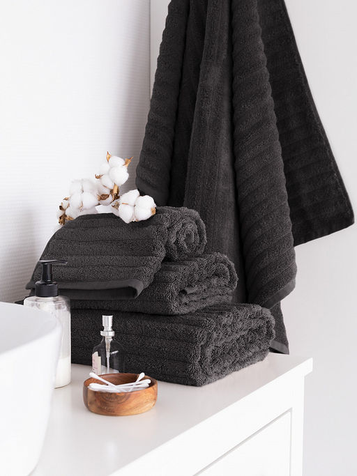 Полотенце для лица 50x90 темно-серый махровая ткань - Lucky фото 6