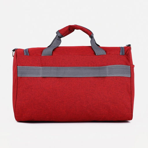 Сумка спортивная на молнии, 2 наружных кармана, длинный ремень, цвет бордовый - Simaland фото 3