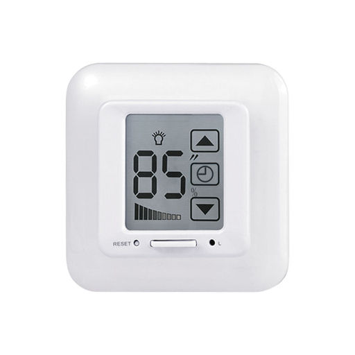 USW-001-LCD-DM-40/500W-TM-M-WH Выключатель с регулятором яркости лампы (диммер) и таймером выключения. Сенсорная панель. Блистер. Цвет белый