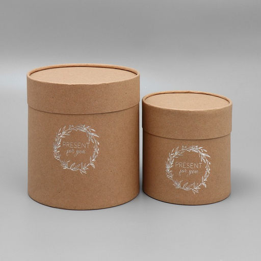 Набор шляпных коробок из крафта 2 в 1 Present for you, 12 х 12, 15 х 15 см - Дарите счастье фото 4