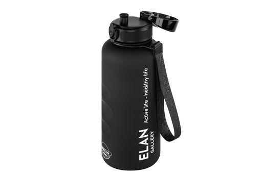 Бутылка для воды 1,5 л 10*10*28,5 см "Style Matte" с углублениями д/пальцев черная