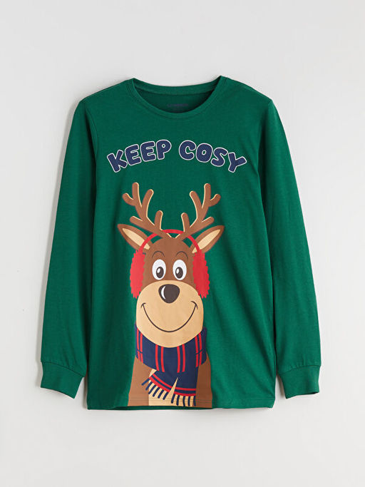 Bisiklet Yaka Y?lba?? Temal? Erkek ?ocuk Pijama ?st