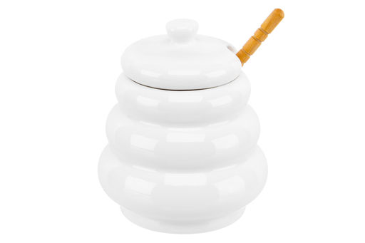 Горшочек д/меда 420 мл 10*9*13 см Бочонок + дер. палка - Elan gallery фото 4