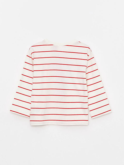 Bisiklet Yaka Uzun Kollu Minnie Mouse Bask?l? K?z Bebek Ti??rt - Waikiki фото 2