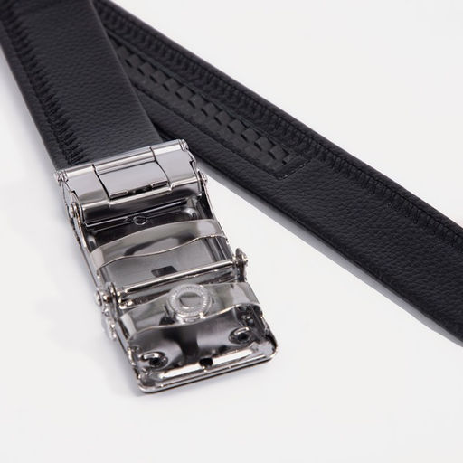 Ремень мужской длинный, 125×3.5 см, гладкий, пряжка автомат, чёрный