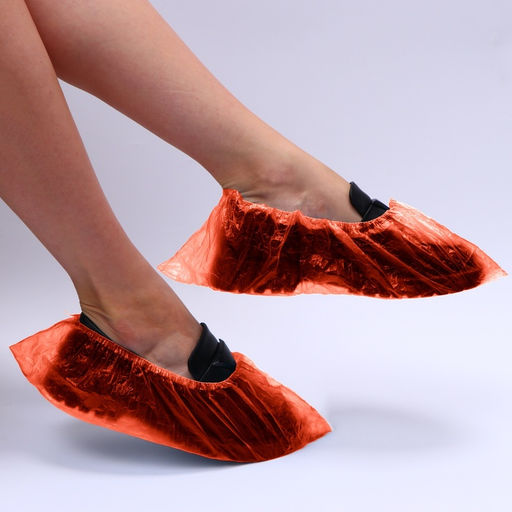 Цена за 50 шт. Бахилы детские оранжевые ПНД 300×100 мм 28 мкр 1.9 г 25 пар/уп