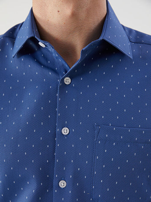 Regular Fit K?sa Kollu Gabardin Erkek G?mlek