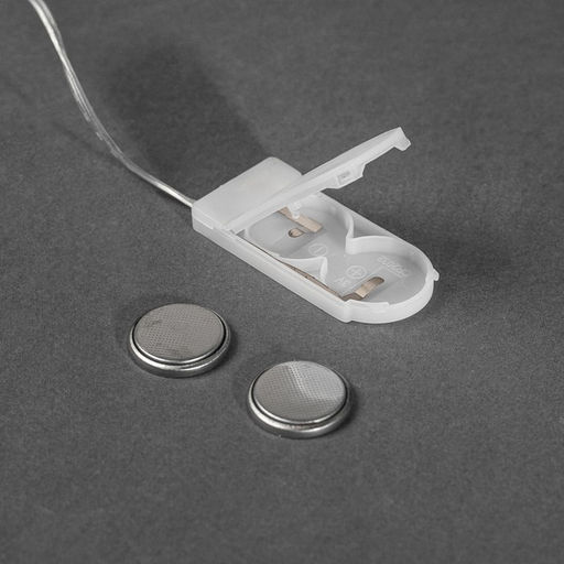 Гирлянда Нить 5 м роса, IP20, серебристая нить, 50 LED, батарейки CR2032?2 (в комплекте), свечение белое - Luazon lighting фото 4