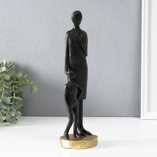 Фигурка полистоун «Она всегда рядом», чёрный, 7.5×8.5×28 см