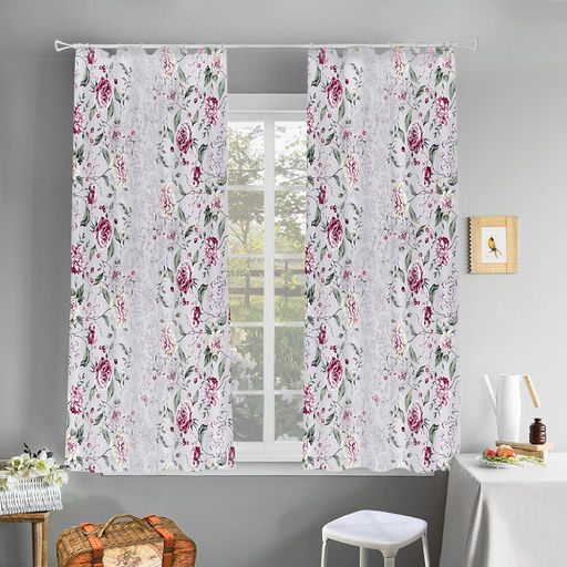 "Вивьен" Шторы для кухни, 2шт 148х160см, на шторной ленте, хлопок "Комфорт" 171г/м2, "Домашняя мода" (Россия)