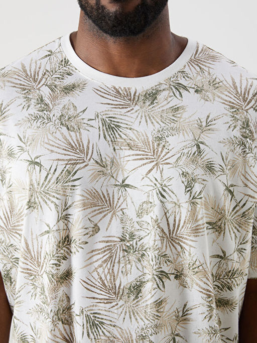 Bisiklet Yaka ?i?ekli Erkek Ti??rt