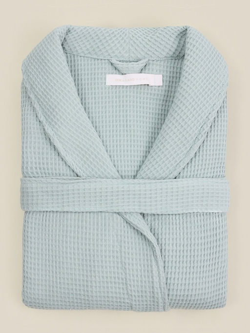 Халат вафельный женский SL HOME: Basic «Аззура», размер L, хлопок 100%, бирюзовый