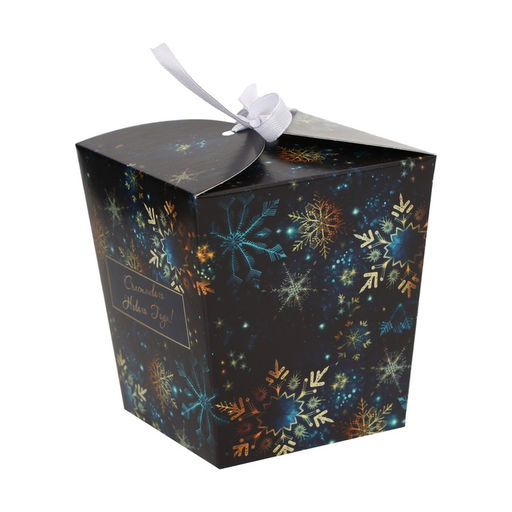 Цена за 5 шт. Бонбоньерка новогодняя, подарочная упаковка «Снежинки в темноте», 7.5×8×7.5 см