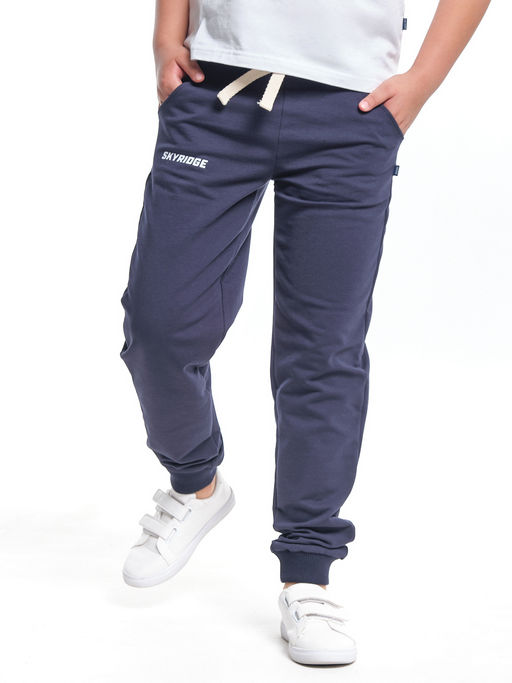 Брюки для мальчика на резинке черные 22-6002 синий