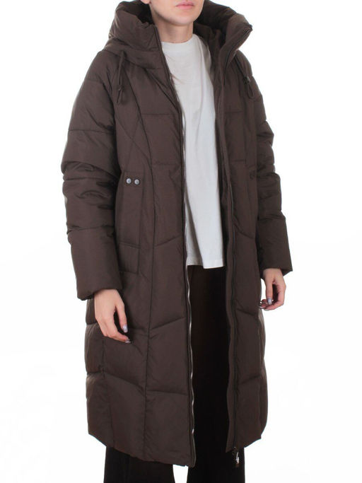 8855 BROWN Пальто зимнее женское (200 гр. холлофайбер)