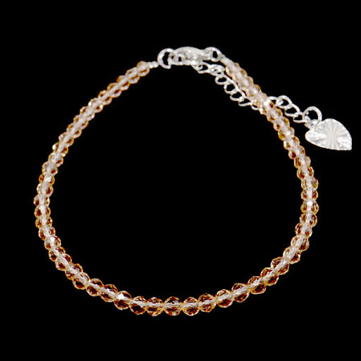 Браслет Шпинель с алмазной огранкой Шампанское 3мм