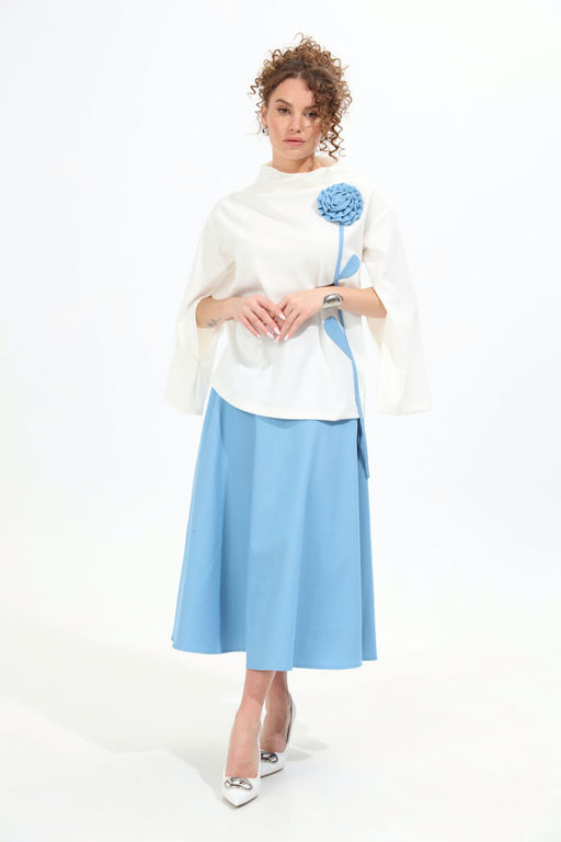 Костюм NIKVA н952-2 молоко+голубой фото 5