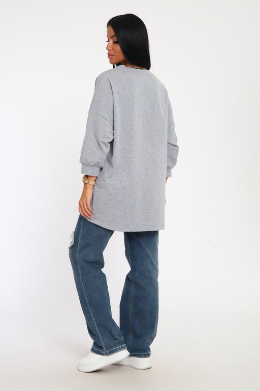 24414 Джемпер удлиненный с лейблом