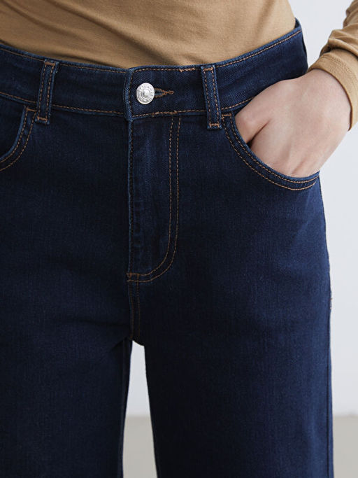 Y?ksek Bel Wideleg Kad?n Jean Pantolon