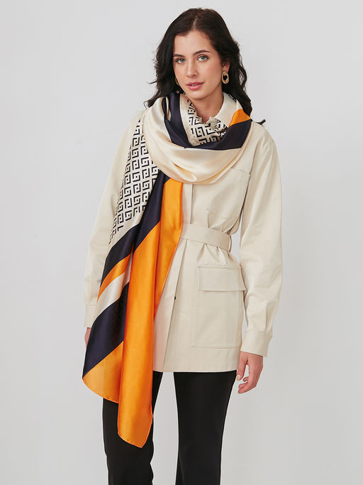 Большой, мягкий, тонкий и очень нежный двусторонний палантин с рисунком - Tantino фото 7