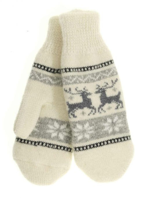 Варежки женские "Олени и орнамент" КРУГ 3435-1