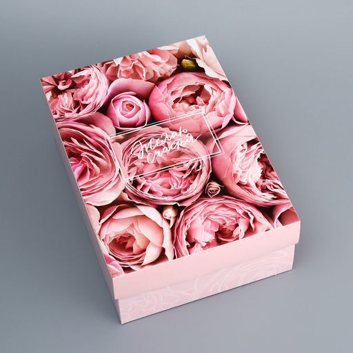 Цена за 5 шт. Коробка складная, крышка-дно, "Желая счастья", 24 х 17 х 8 см без окна