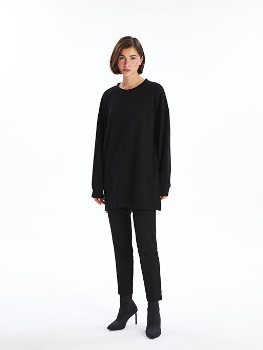 Bisiklet Yaka D?z Uzun Kollu Kad?n Tunik