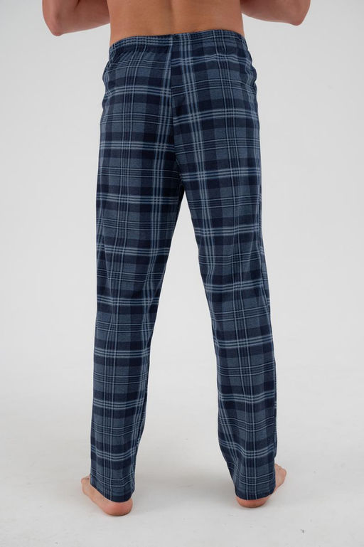 Брюки домашние мужские из кулирки темно-синяя клетка - Амадэль фото 5