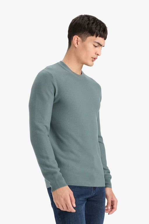 Standart Fit Bisiklet Yaka Basic Dokulu Triko Kazak - Defacto фото 3