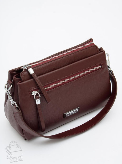 Сумка женская кожаная 1025C burgundy red Polina&Eiterou в Новосибирске