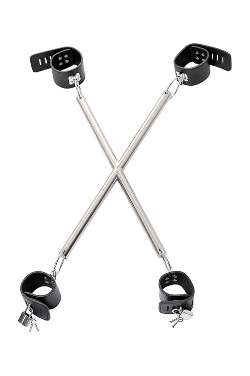 Комплект бондажный TOYFA Theatre, кожа-металл, черный  фото 4