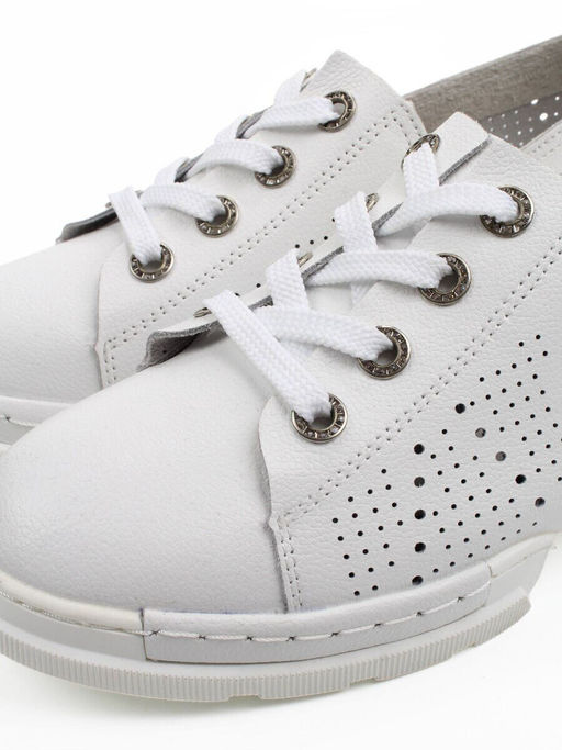 03-YB13-2 WHITE Полуботинки летние женские (натуральная кожа)