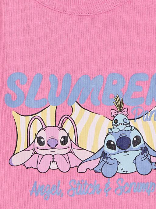 Stitch ve Angel Bask?l? K?z ?ocuk Elbise